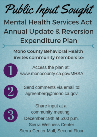 MHSA Public Comment Sought MHSA Public Comment Sought